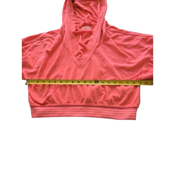 Free People Movement Womens Grand Slam V-Neck Cropped Hoodie Hot Pink Medium - Picture 11 of 13